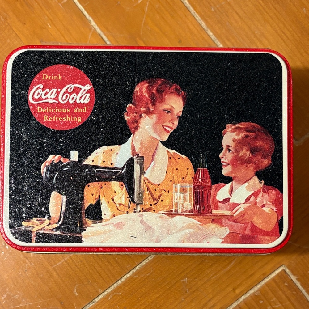 Coca-Cola Vintage Tin Box with Red and Black Design (1993)